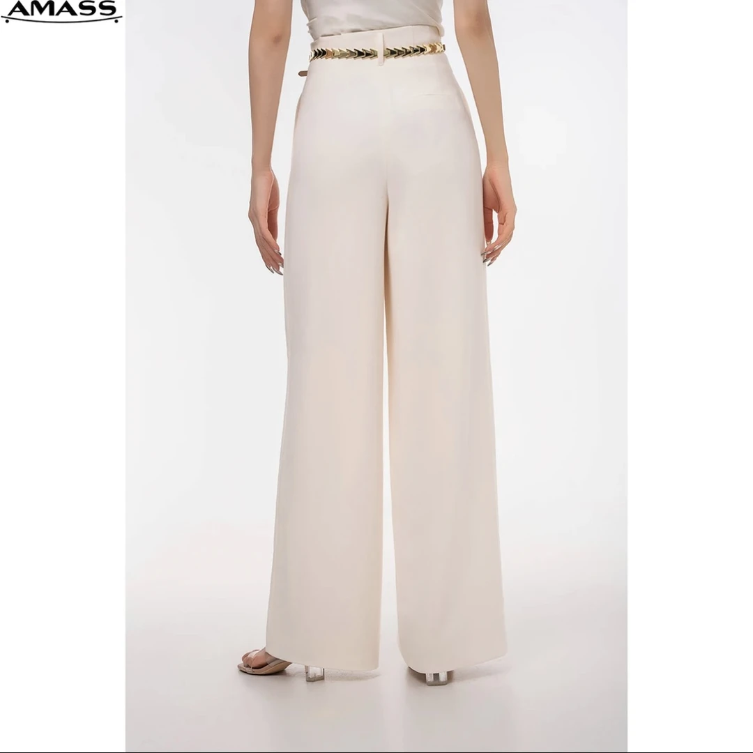 AMASS/阿玛施入秋新款高腰直筒西裤休闲裤百搭复古西裤5100550