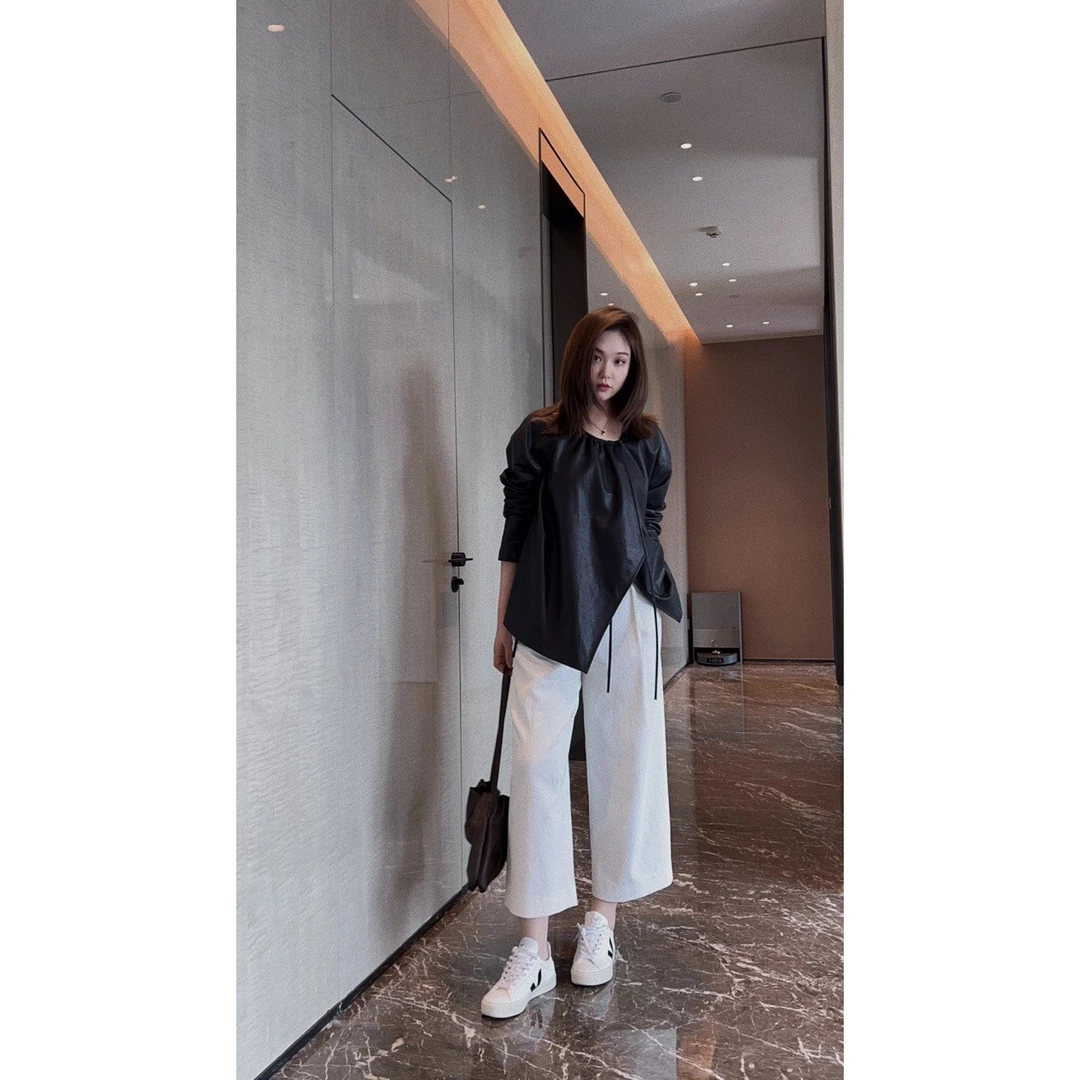 OSENSO"格兰小调"休闲显瘦宽松春夏透气九分直筒阔腿裤KZ230130