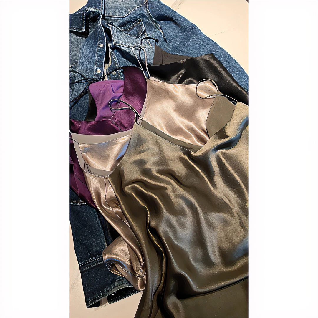 OSENSO“香氛续集”鎏光春夏内搭外穿单件纯醋酸吊带上衣DD230220