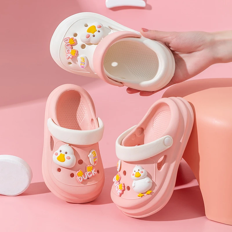 EVA动物儿童洞洞鞋女童可爱卡通外穿凉拖鞋 小中大童软底女孩拖鞋
