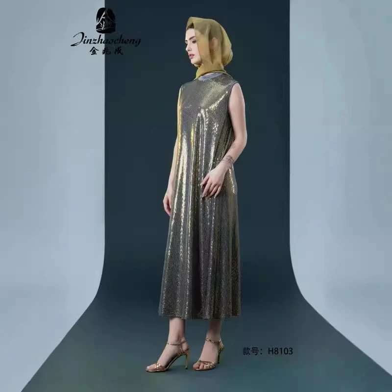 新款复古轻奢气质百搭显瘦连衣裙8103