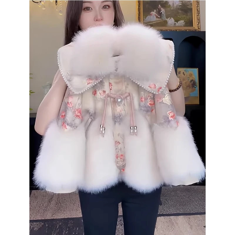 女童外套冬装2025新款洋气儿童加绒上衣大童仿皮草加厚毛毛衣秋冬