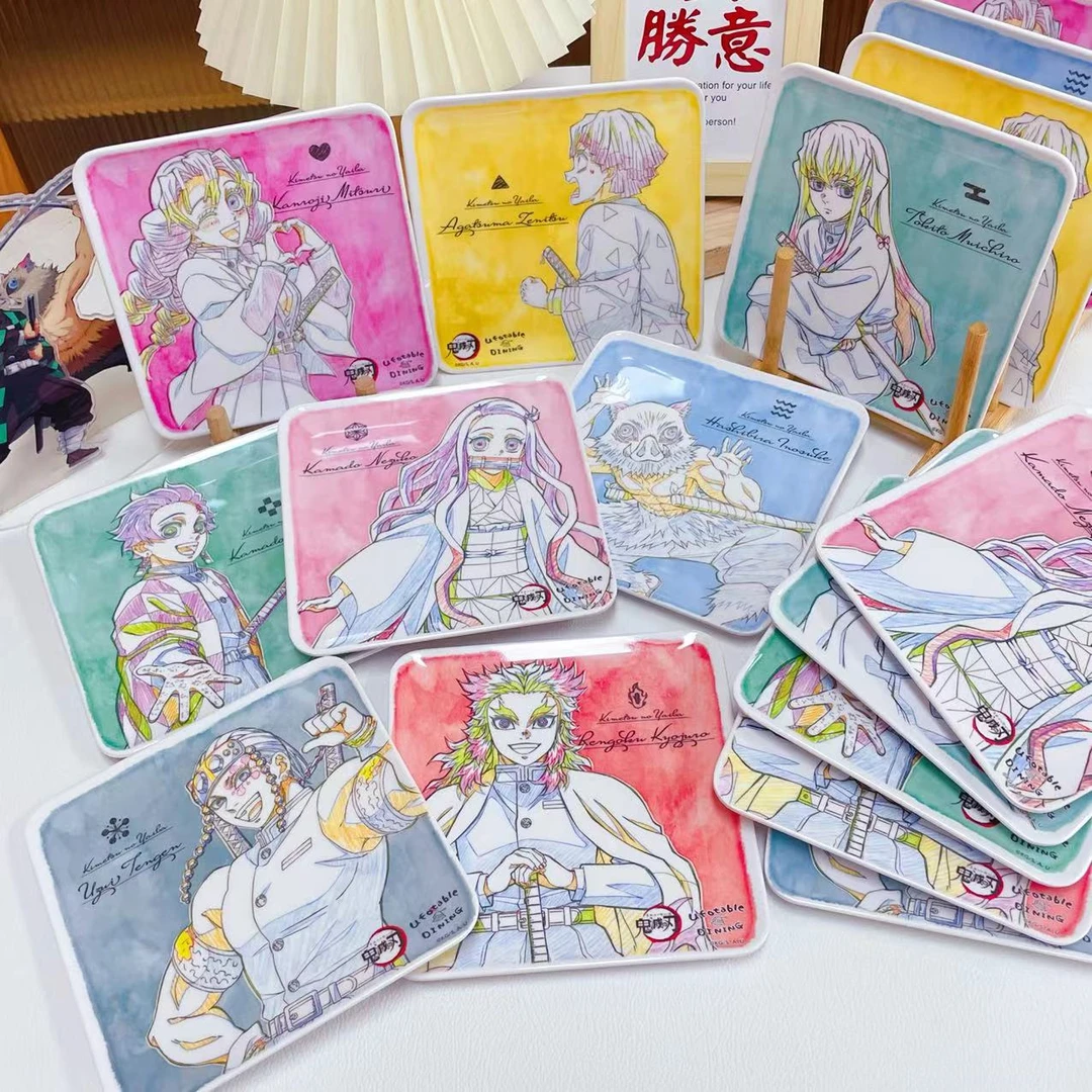 新品鬼灭之刃周边动漫密胺餐具方盘碟