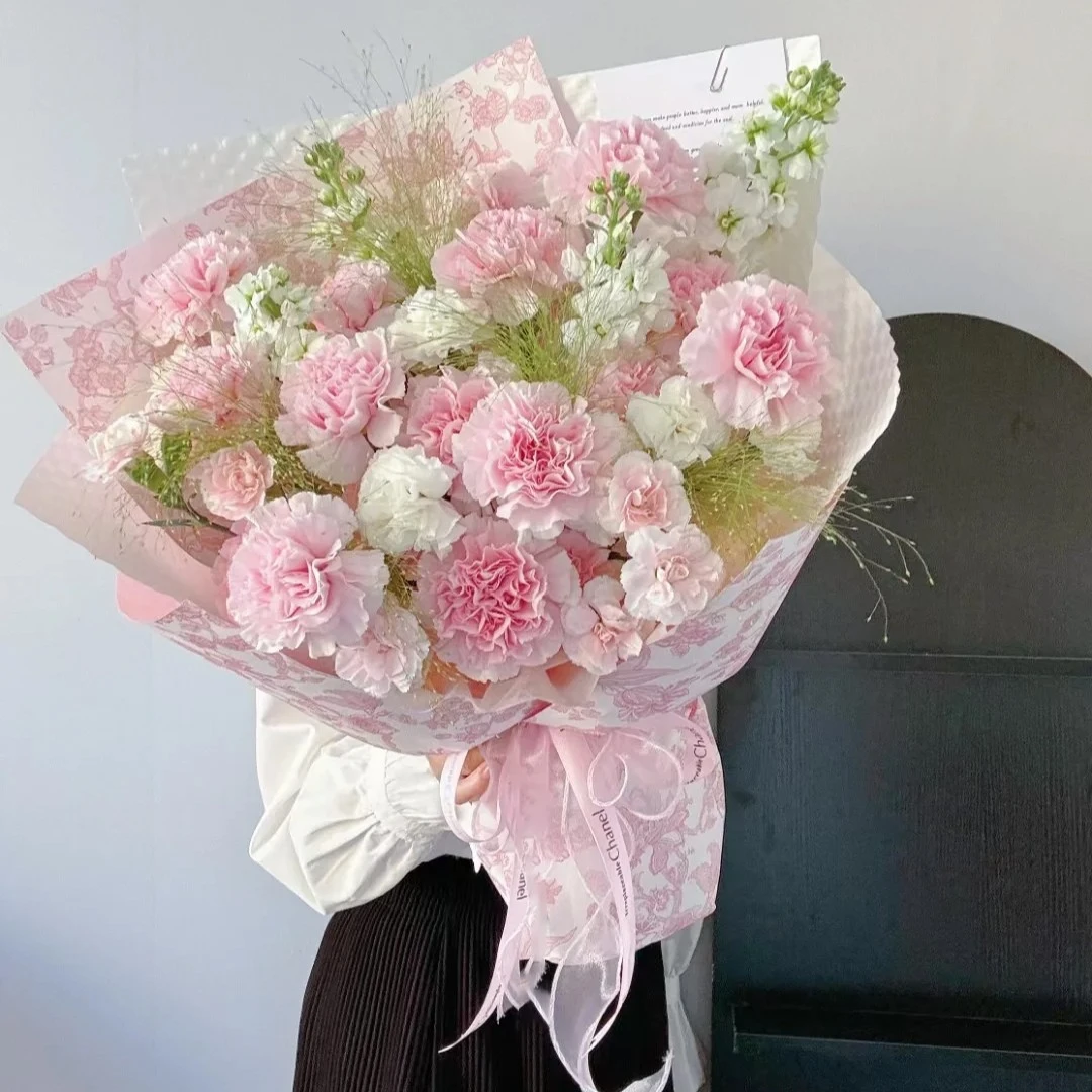 【岁月温柔】11朵粉色康乃馨混搭送爱人女朋友长辈生日祝福礼物鲜花花束小时达同城配送