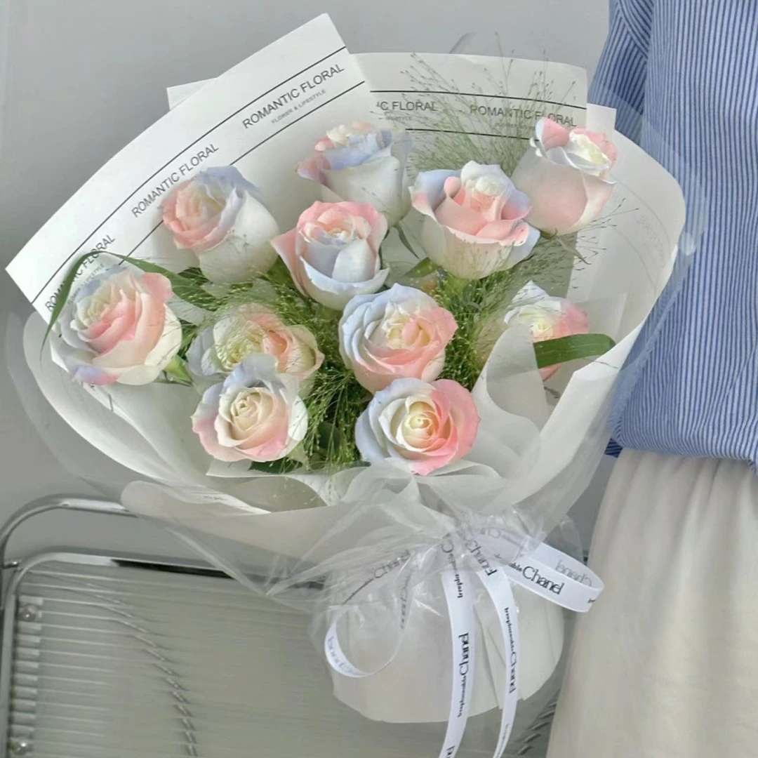 【浪漫至死不渝】11朵人鱼姬喷色玫瑰鲜花送女友恋人告白约会见面惊喜礼物浪漫鲜花花束小时达同城配送