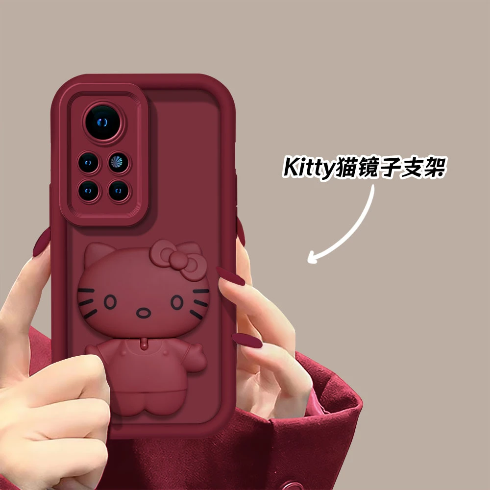 【华为NOVA8PRO】Kitty猫2024镜子支架天眼阶梯全包防摔手机壳女