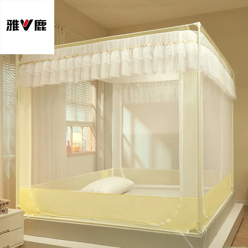 V/雅鹿防摔蚊帐家用卧室蒙古包免安装儿童婴儿加厚防止掉床2024新
