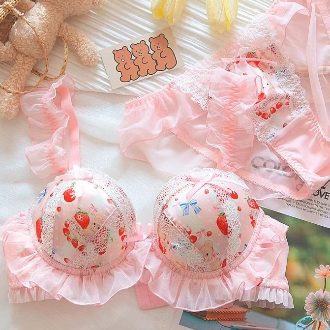 洛丽塔公主风内衣女日系软萌小熊少女可爱小胸聚拢无钢圈文胸套装