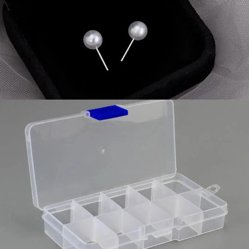首饰盒/箱 气质透明简约防尘防氧化十宫格可拆卸收纳盒珠珠耳钉