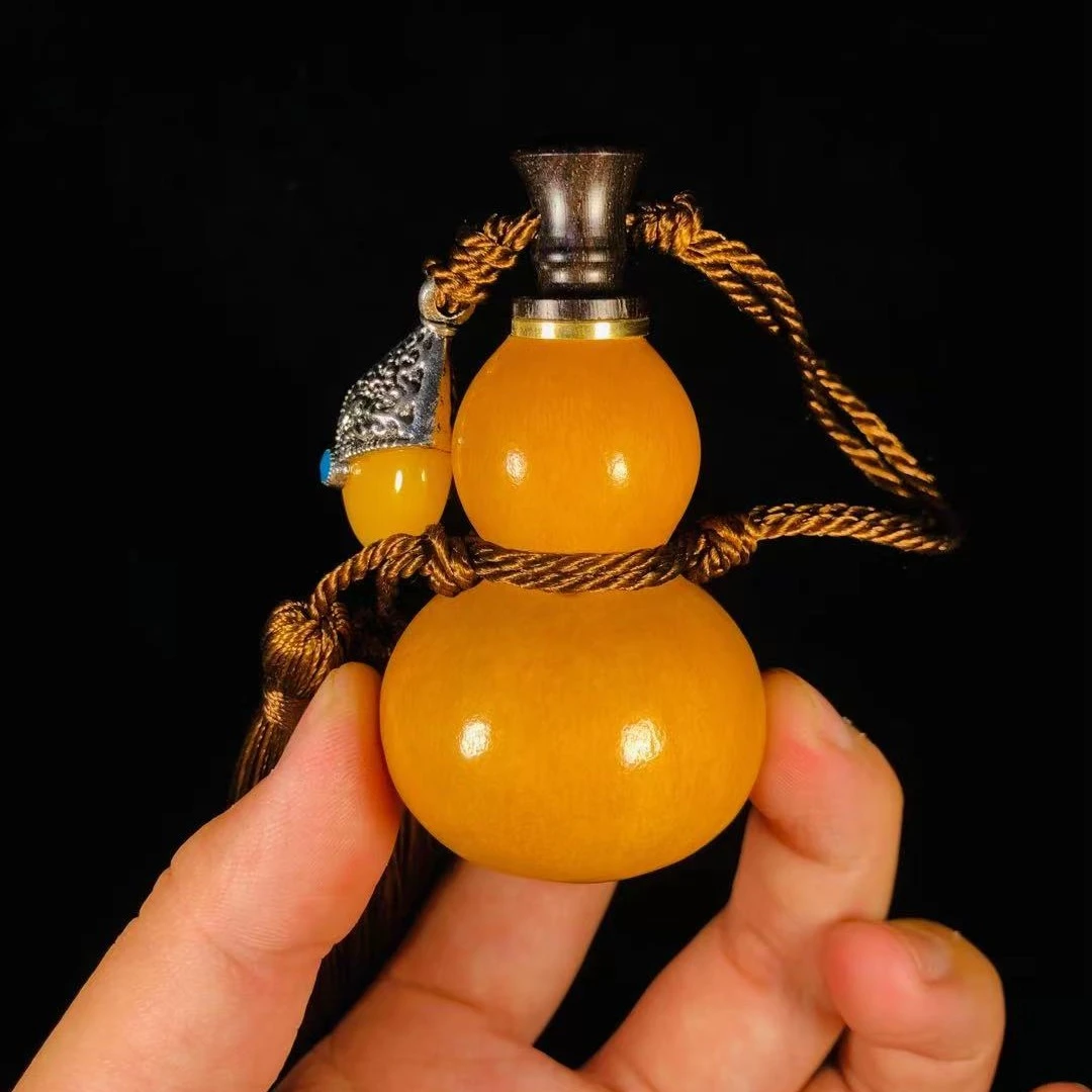 开口精品小酒葫芦包浆挂瓷手捻把玩挂件随身携带装水装药丸天然