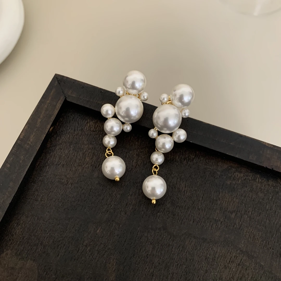 拾来花法式轻奢时尚气质复古百搭长款小众流苏耳环