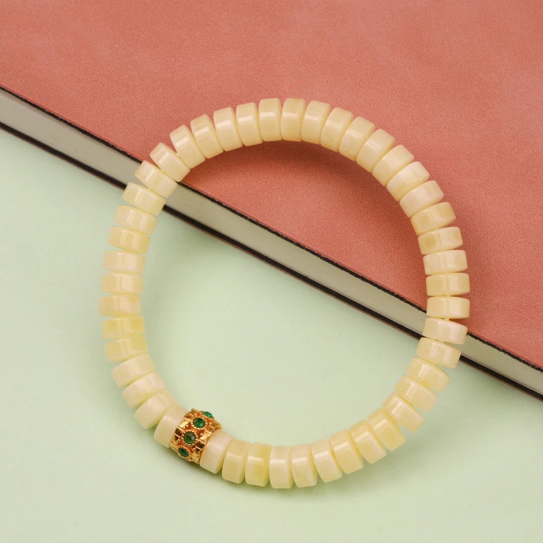 18K金精工蜜蜡白花直切DIY手串LCXCC0104322