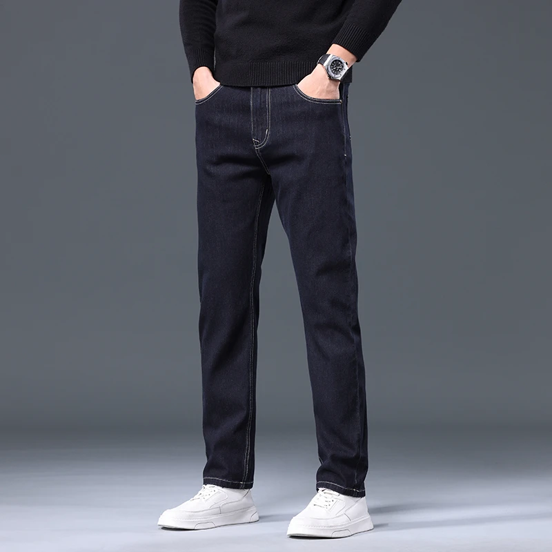 潮流韩版直筒休闲牛仔裤男款春秋季2024新款高端潮牌高腰修身长裤