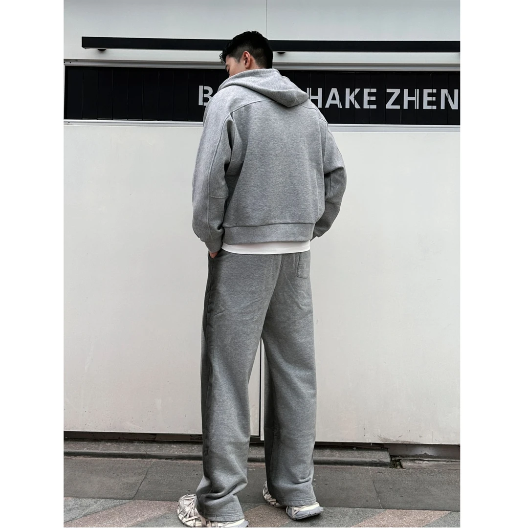 SHENGJI/笙集秋季户外套装高级灰百搭运动男大休闲运动套装宽松