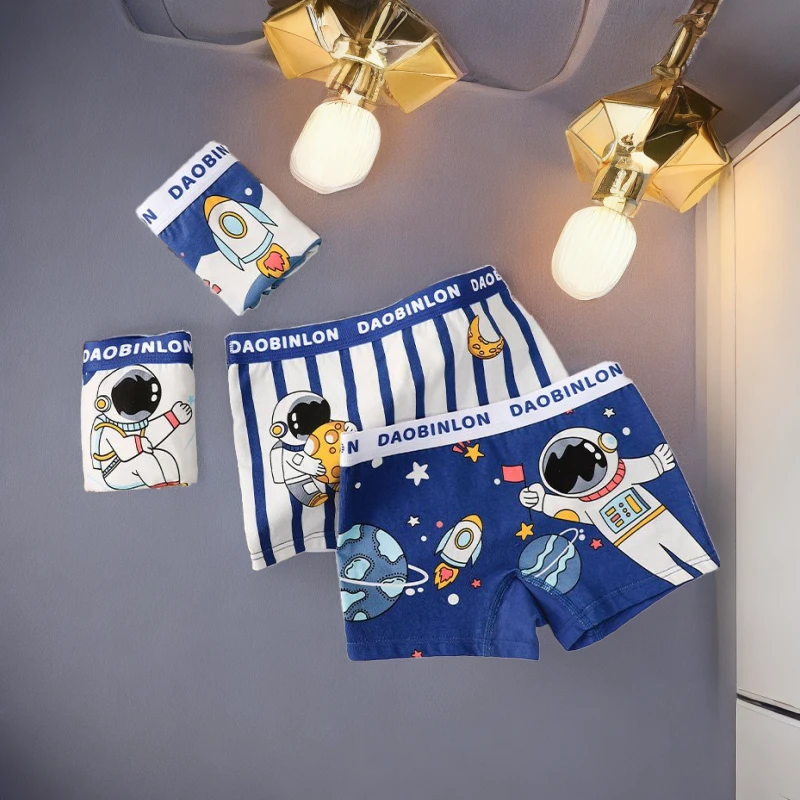 A类男童内裤儿童纯棉平角裤四角男孩100%男宝宝全棉大童底裤短裤