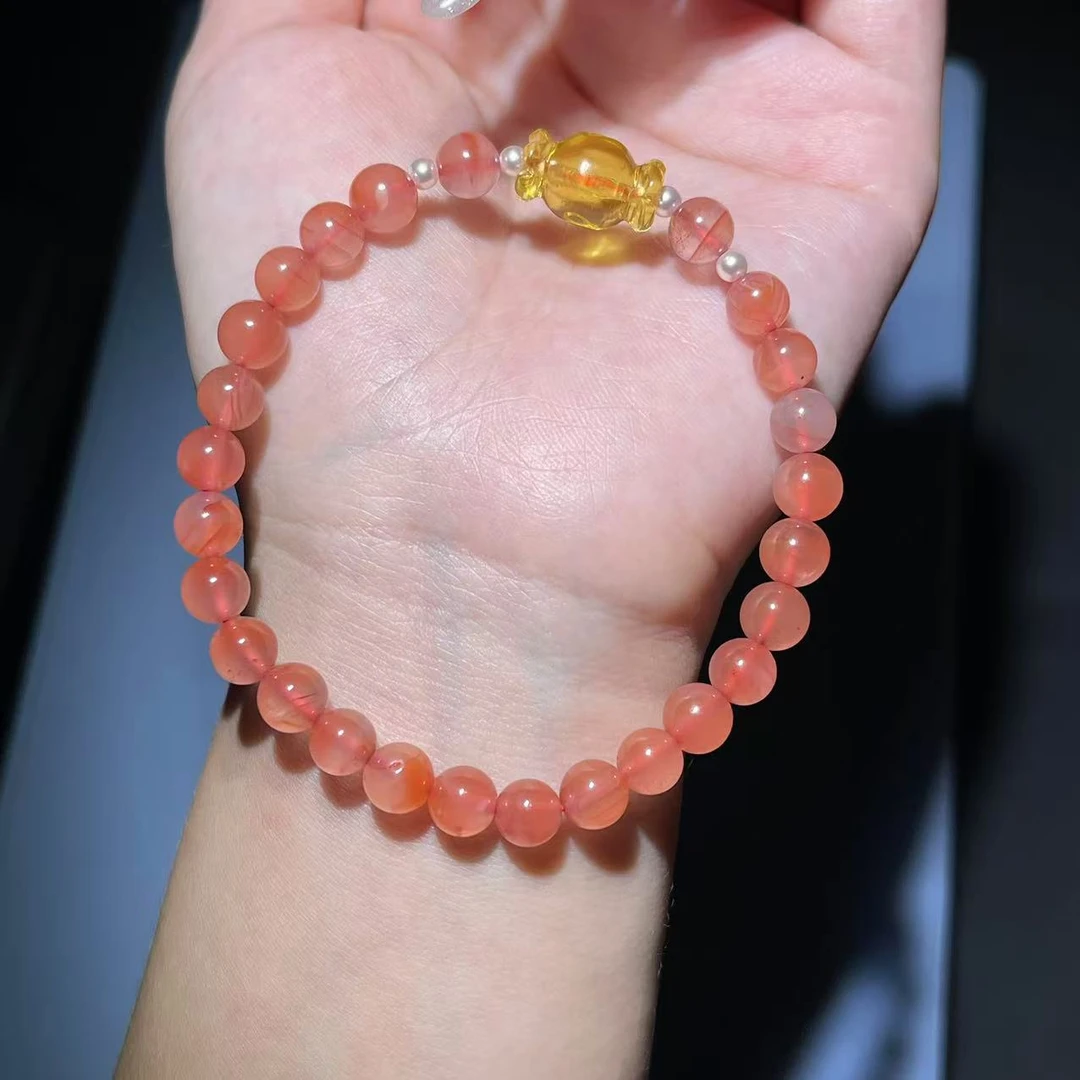 SC10131  DIY糖果南红手串约卡6.5mm+