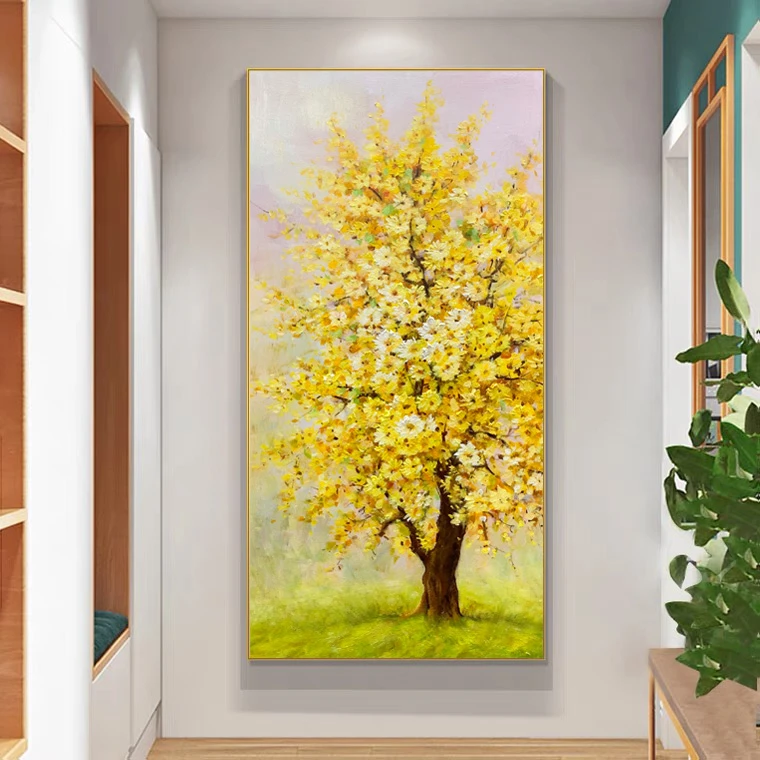 【发财树】太阳花手工玄关现代墙面装饰立体客厅竖版走廊过道挂画