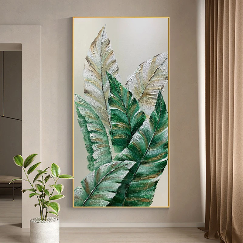 【家大业大】质感芭蕉叶手工抽象餐厅玄关挂画客厅装饰画艺术立体
