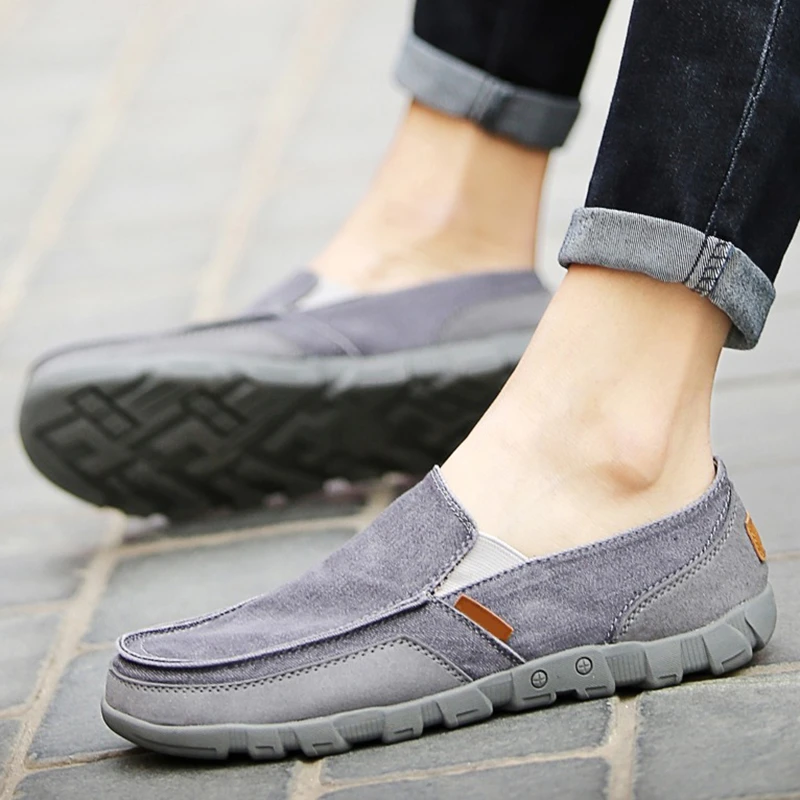 老北京布鞋男45一脚蹬男鞋46夏季透气单鞋47宽脚休闲鞋大码帆布鞋