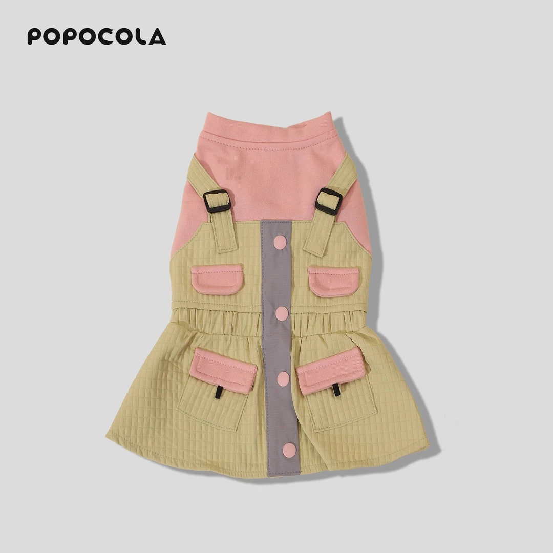 狗狗衣服吊带裙子秋季衣服工装假两件泰迪比熊宠物服装小型犬外套