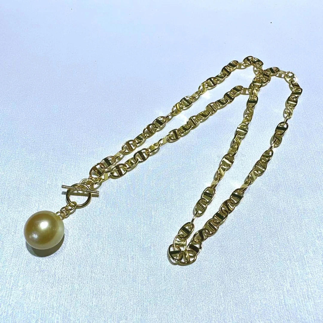 【客服链接】【王公子】海水珍珠/金珠吊坠/14-15mm/S925银