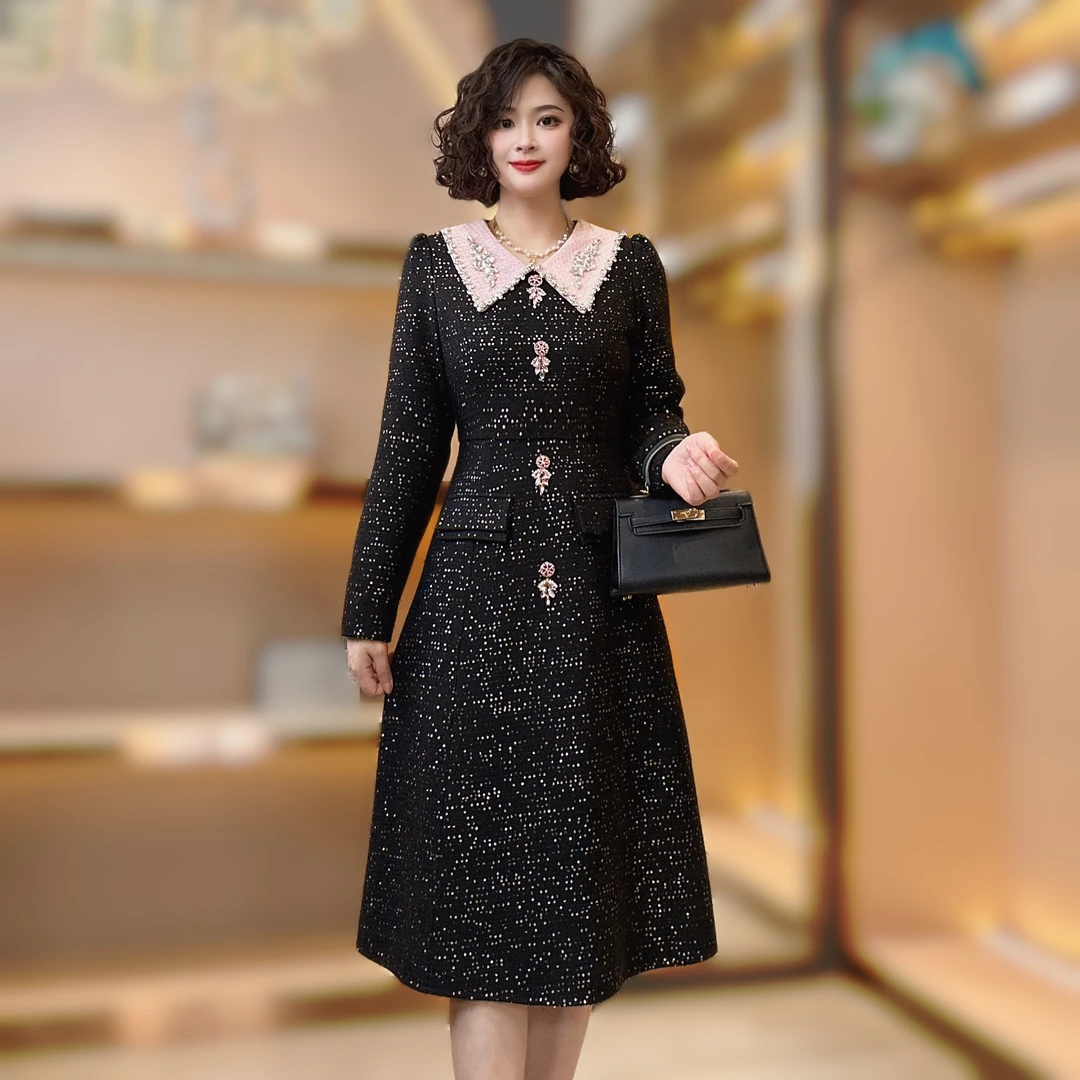 【香舍菲尔】85695-新款高级感优雅气质修身法式收腰显瘦轻奢连衣裙