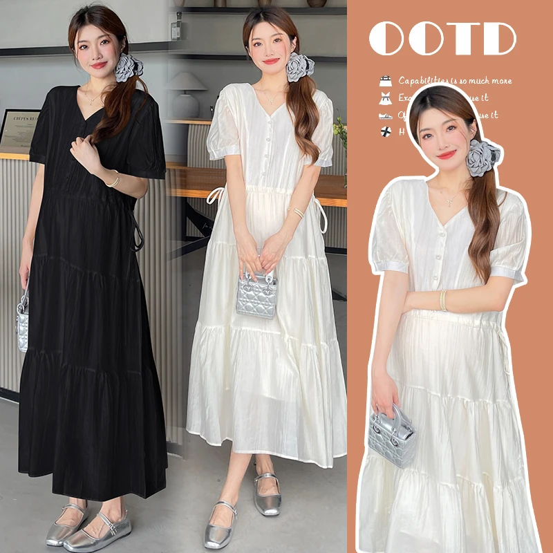 孕妇装夏装时尚小清新短袖连衣裙夏季怀孕裙子显瘦孕妇裙夏天长裙