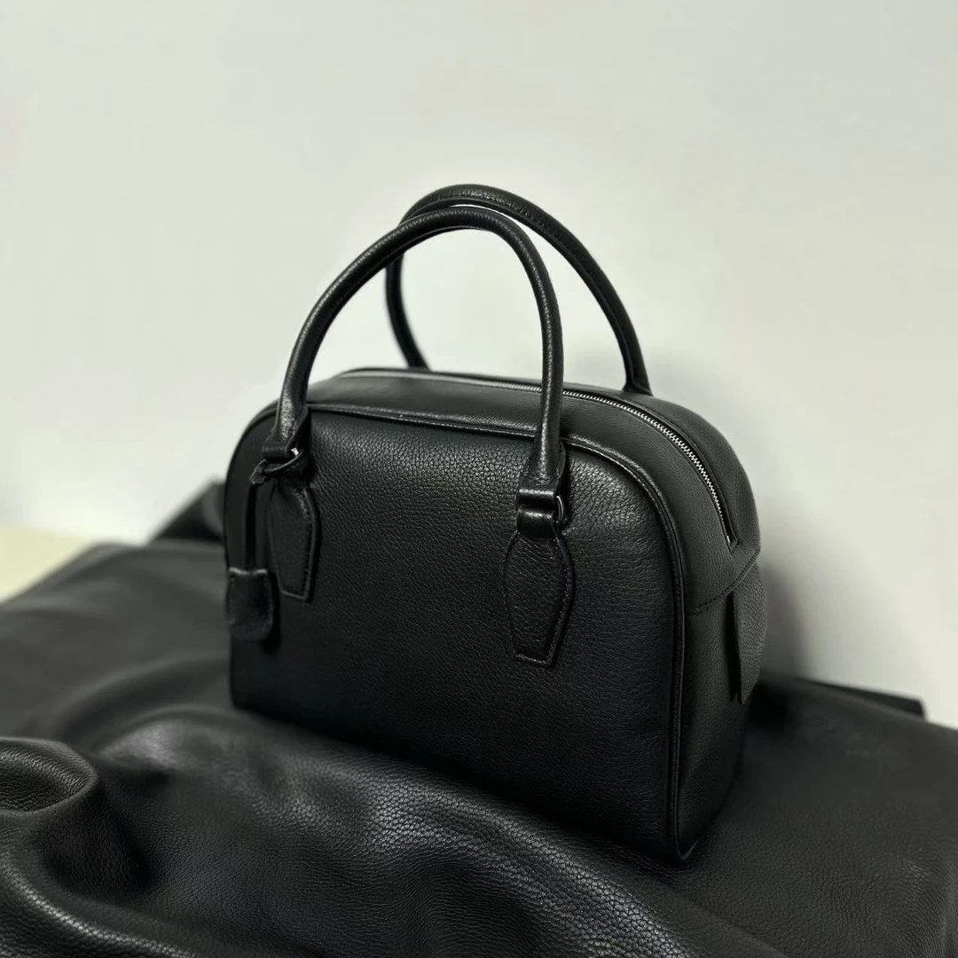 【京盛高定】2024新款鹿皮秋冬爆款奢侈黑色轻奢时尚真皮简约手提包