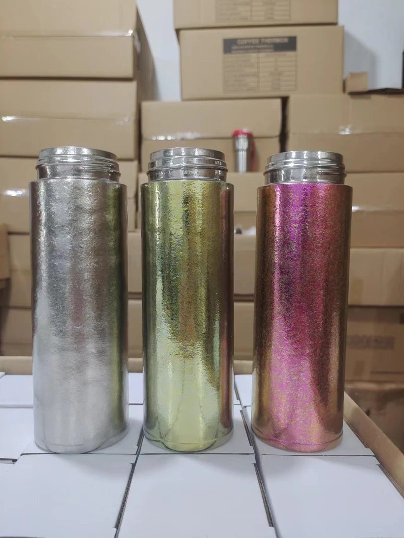 【无盖不保温小冰花直筒杯 颜色随机】纯钛直筒保温杯商务保温杯