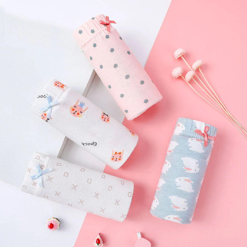 4条装 女童内裤儿童平角纯棉抗菌四角底裤宝宝女孩中大童少女学生