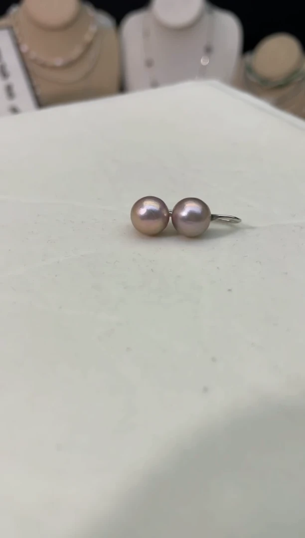 【闪购商品】淡水珍珠57未镶嵌强光*珍珠耳钩