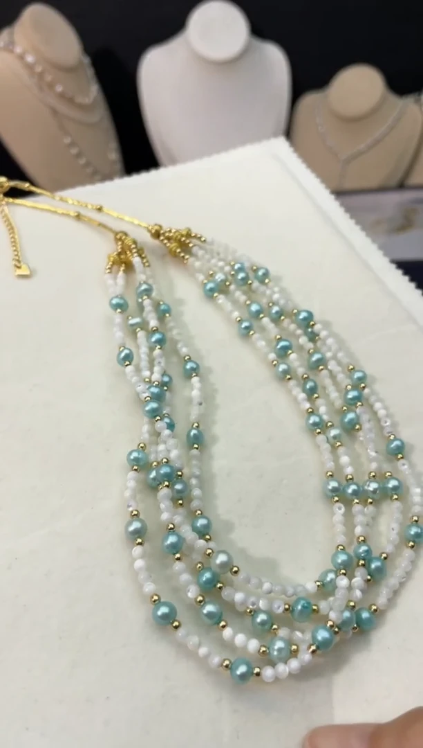 【闪购商品】淡水珍珠12未镶嵌diy深海贝/贝*项链