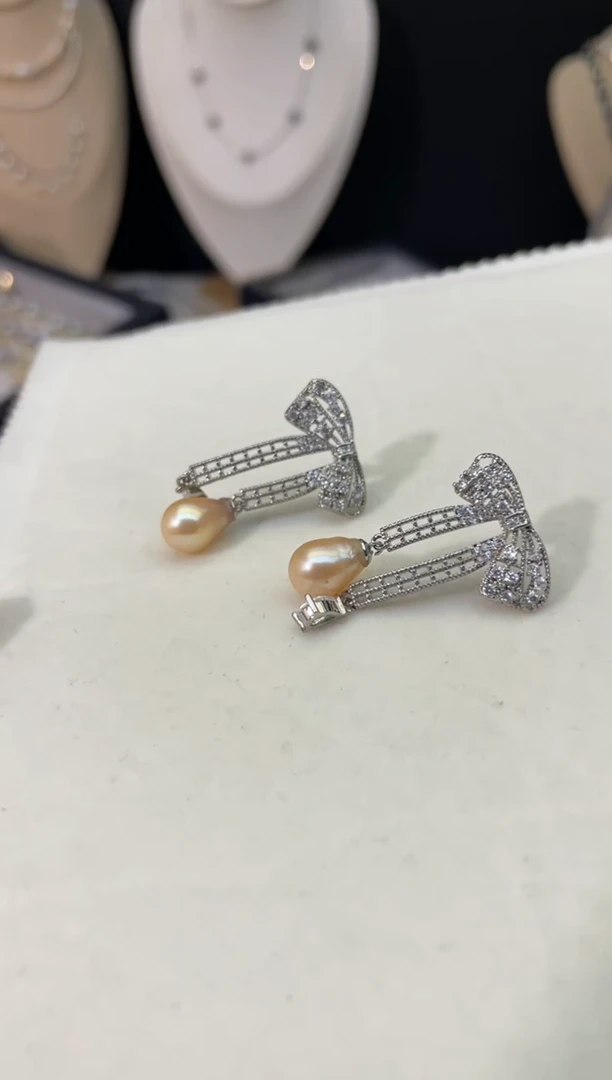 【闪购商品】淡水珍珠7未镶嵌耳钉*精工镶嵌