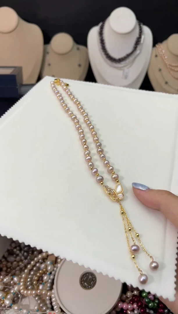 【闪购商品】淡水珍珠15未镶嵌近正圆*仙女粉*项链