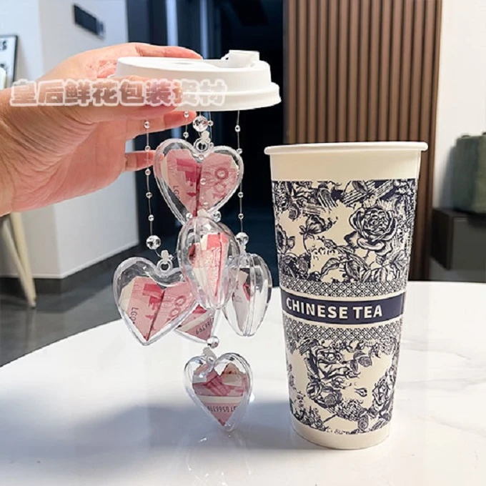 爱心风铃奶茶杯手工DIY材料包生日礼物情侣礼物创意礼盒礼好友