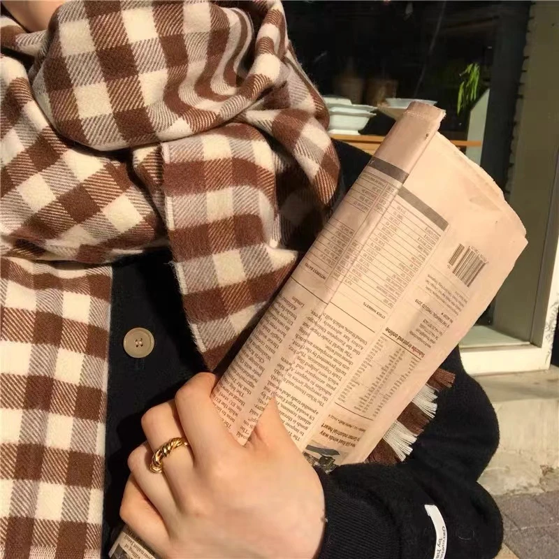 【美美专享】93时尚格子保暖围巾