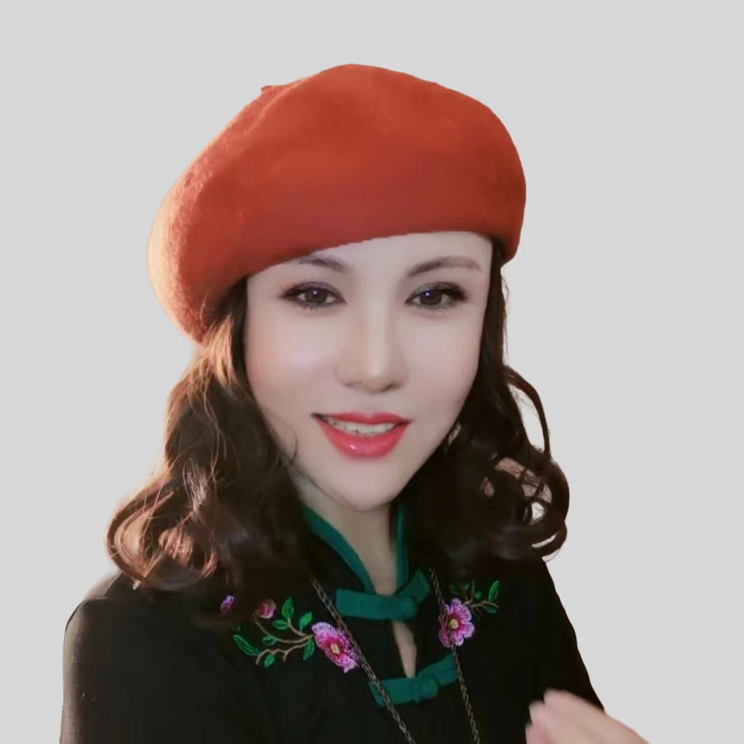 假发一体帽子短假发毛呢贝雷帽洋气女中长发秋冬网红时尚自然逼真