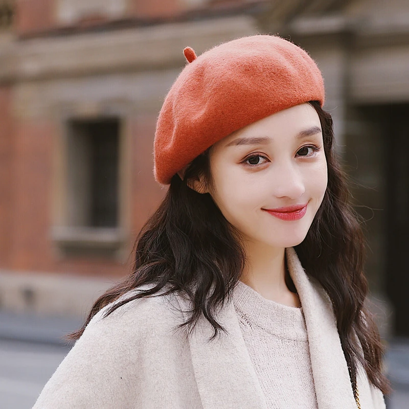 秋冬毛呢多色贝雷帽女英伦冬季蓓蕾帽子百搭春秋日系洋气时尚网红