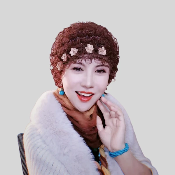 四季款小花朵包头帽蕾丝帽遮白发帽不带花朵修脸型时尚居家光头帽