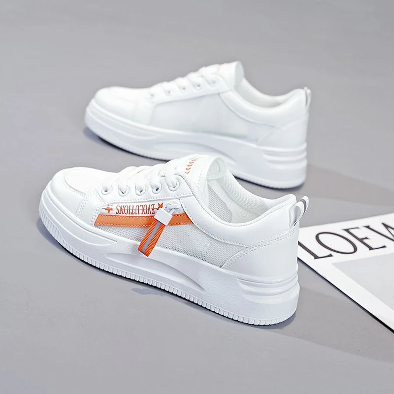 CKK小白鞋子女2024年春夏季百搭学生厚底网鞋透气网面薄款潮运动