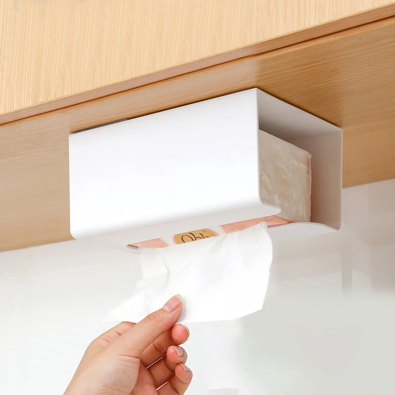 抽纸盒家用客厅创意纸巾盒无痕免打孔挂壁式纸巾收纳盒厨房纸抽盒