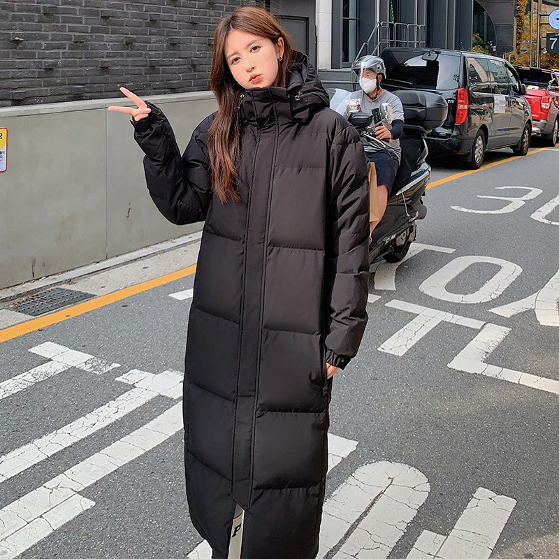 羽绒服女长款韩版冬季新款超长过膝到脚踝加厚保暖爆款大码外套潮