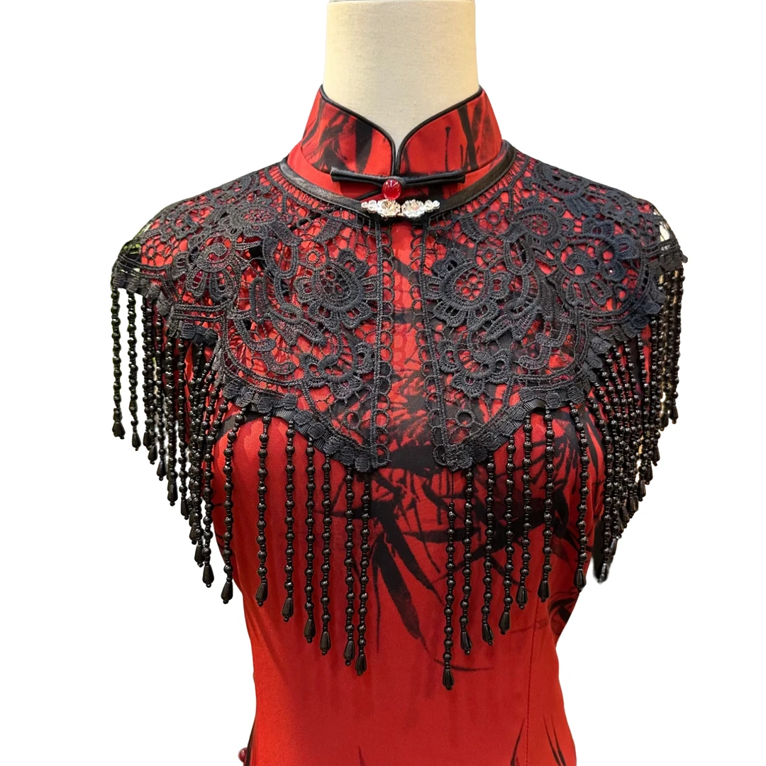 婉婉夫人 2024新款  百搭手工蕾丝披肩【云肩】时尚