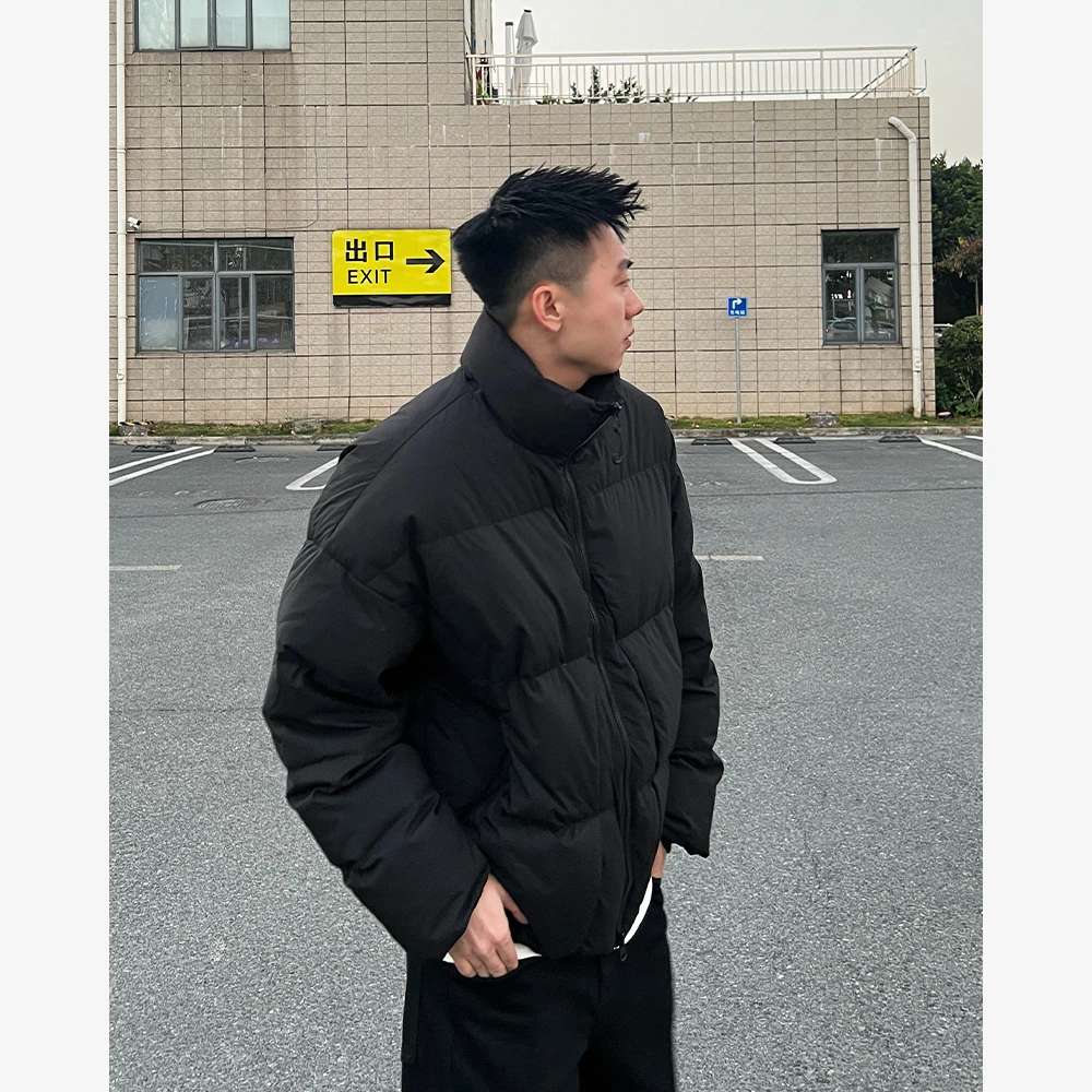 YIHAO STUDIO冬季新款短款羽绒服休闲时尚立领男士保暖加厚外套