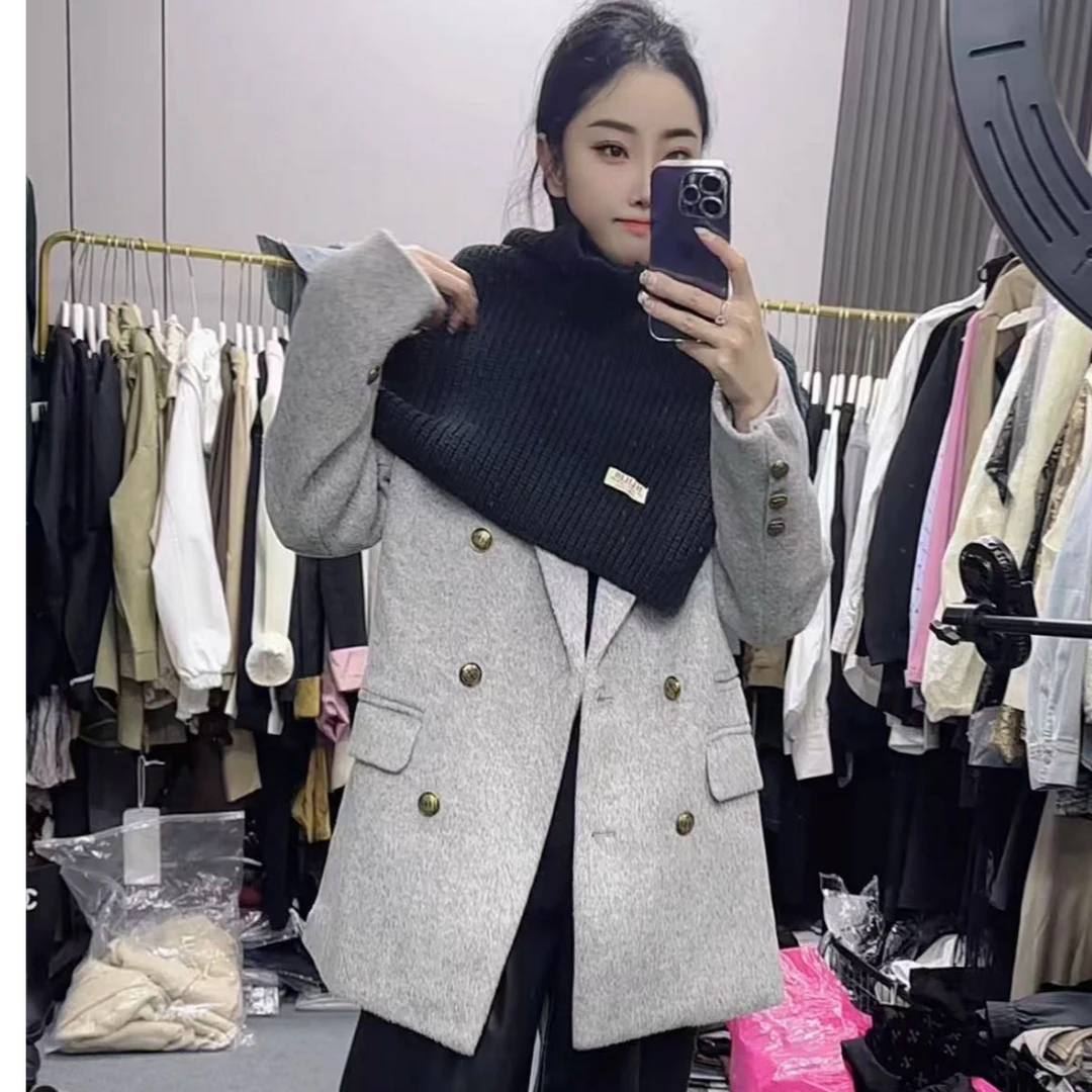 西服款 长袖双面新款秋冬毛百搭羊毛西服气质时尚西装