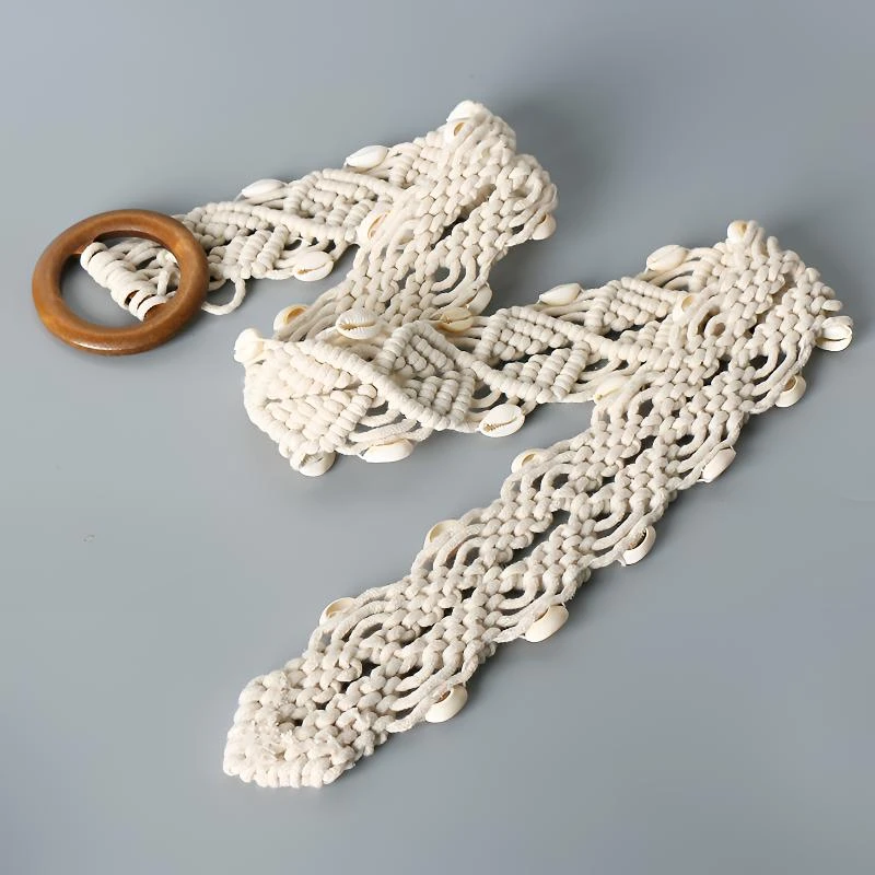 民族风编织腰带女配裙子复古休闲连衣裙装饰宽腰封波西米亚配饰