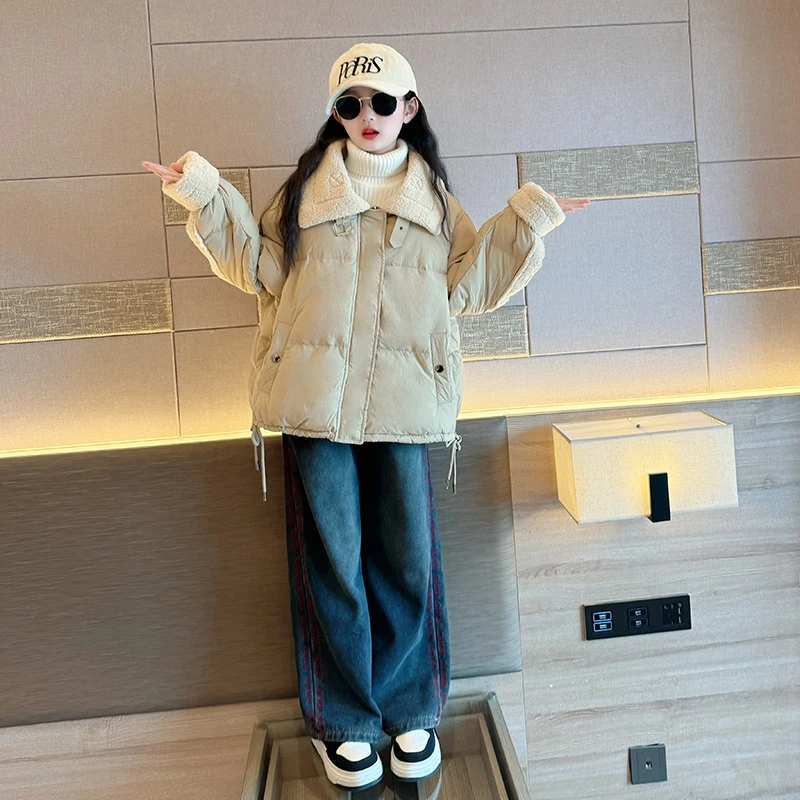 女童6-12岁棉衣冬季2024新款儿童加棉保暖外套中大童女孩加厚冬装