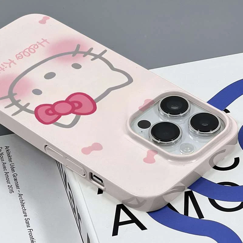 粉色KT猫苹果iPhone13pro华为mate30/40/50/60/pro女生全包菲林壳