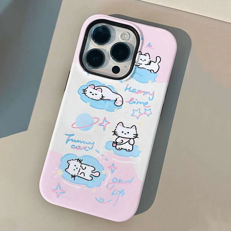 小猫粉色苹果/iPhone15promax荣耀magic3/4/5/pro小众手机壳全包