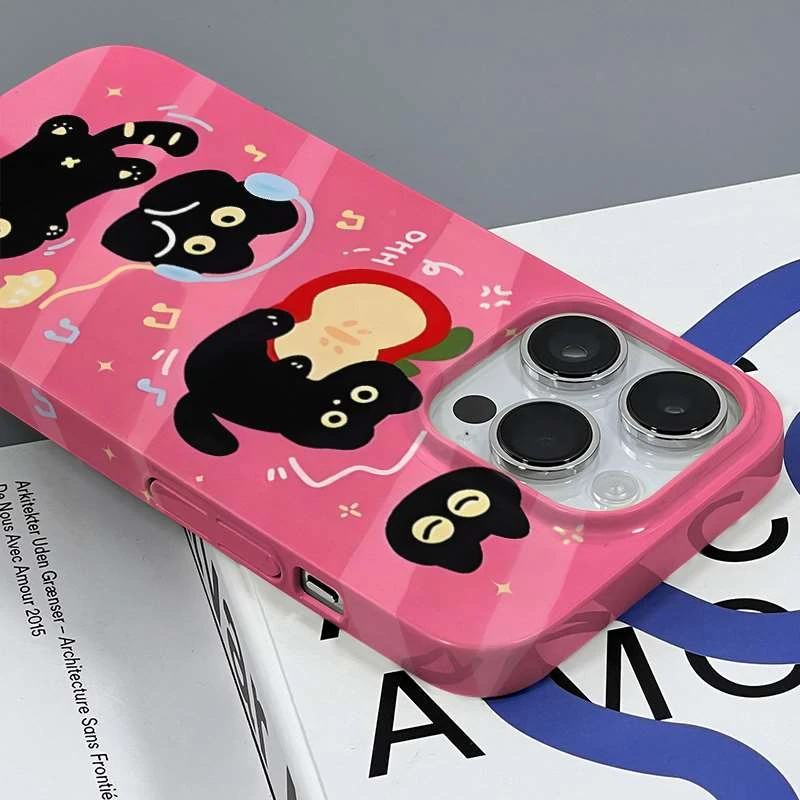 黑猫苹果/iPhoneXSMAXoppo reno7基友手机壳全包菲林硬壳创意少女